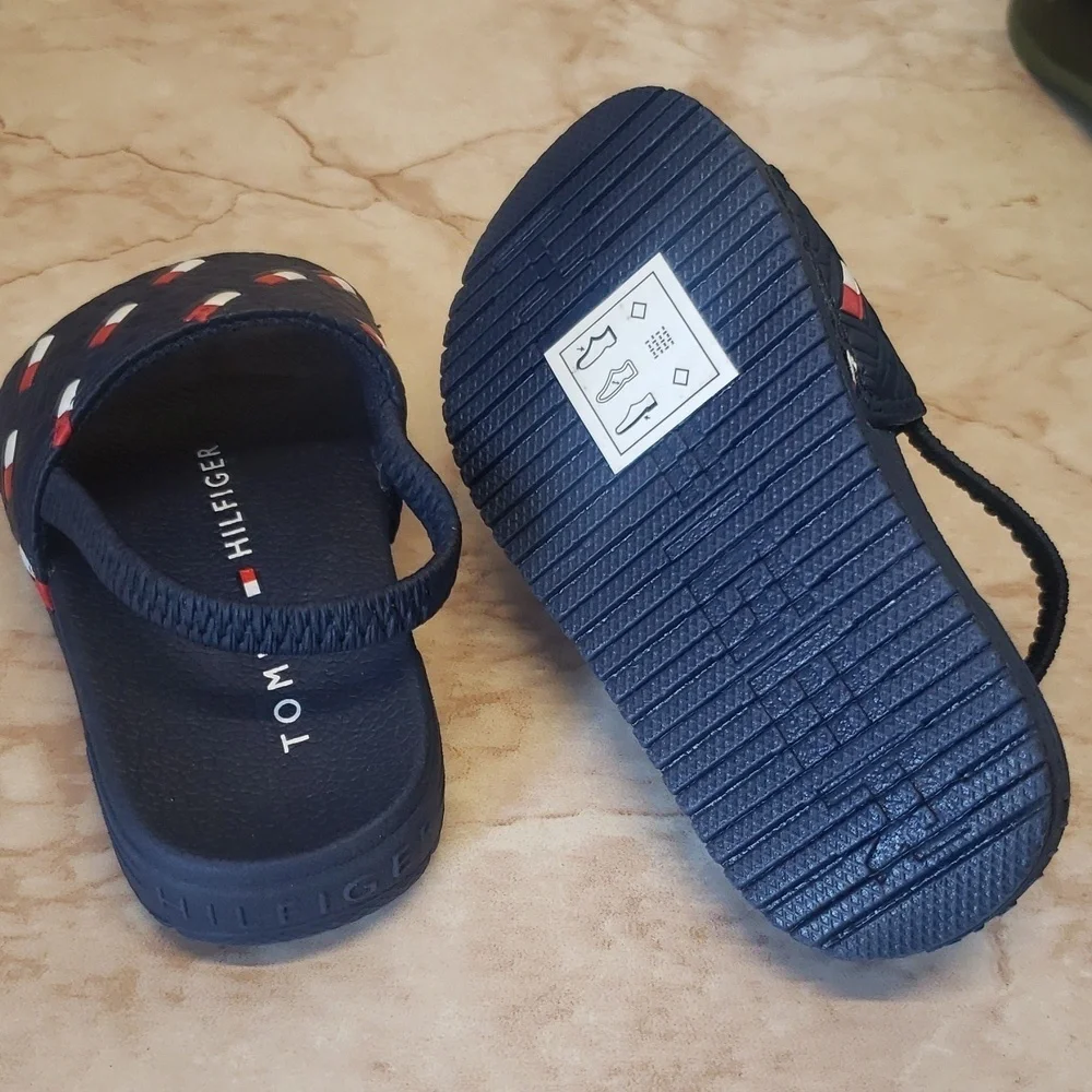 Tommy Hilfiger Kids Navy Sling Back Baby Sandals Size  6